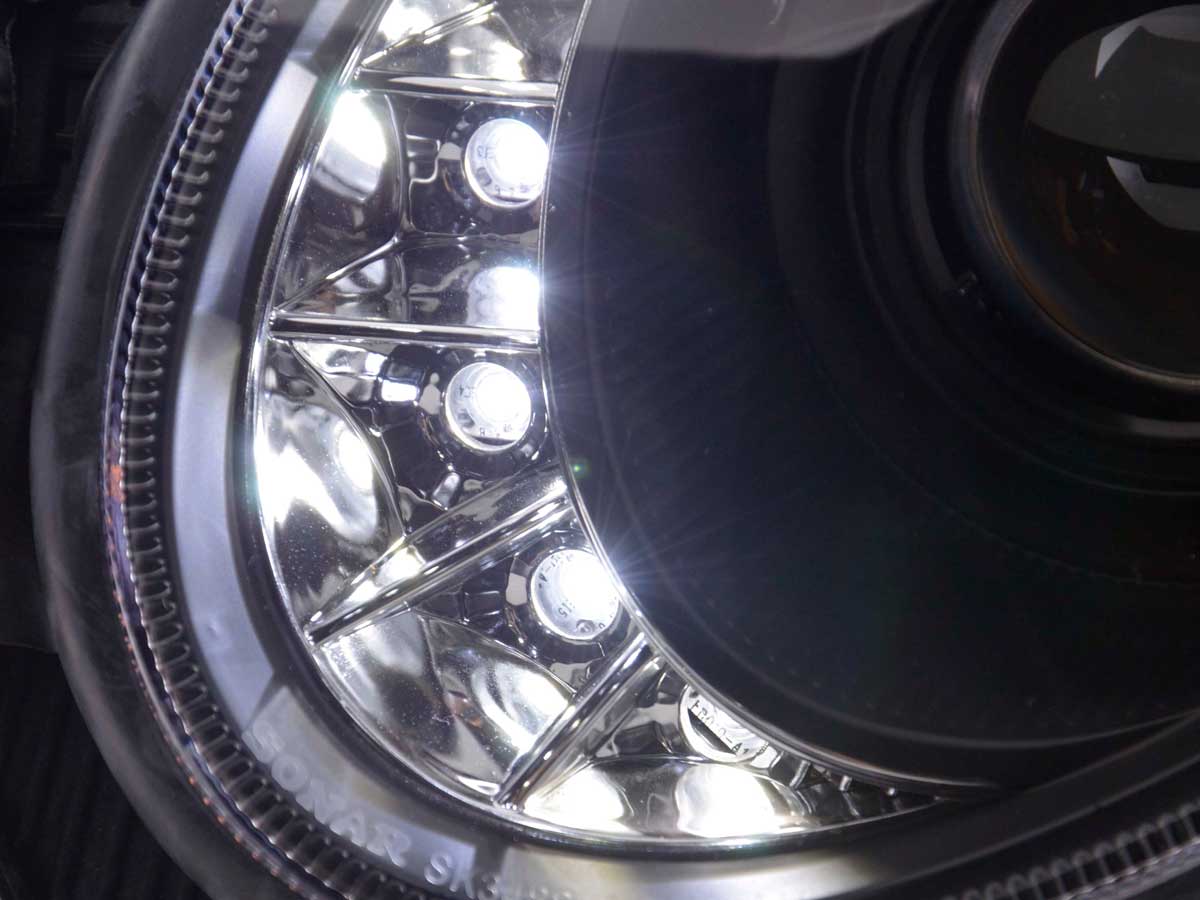 Scheinwerfer Set Daylight LED TFL-Optik Mercedes E-Klasse 211 02-06 schwarz Scheinwerfer Set Daylight LED TFL-Optik Mercedes E-Klasse 211 02-06 schwarz